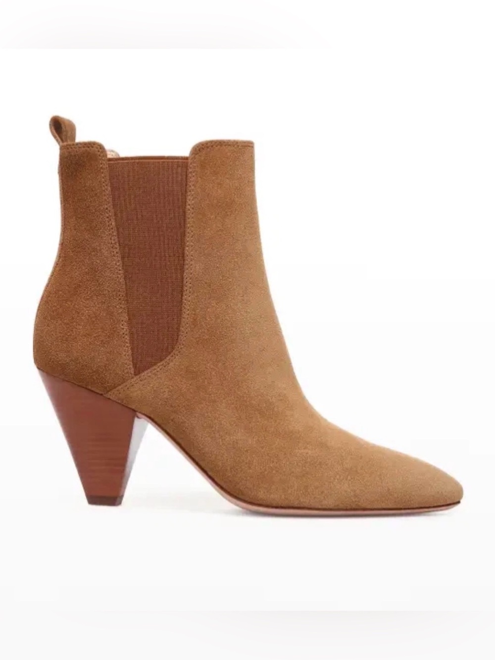Veronica Beard Baxter Tan Suede Western Chelsea Booties, 8.5